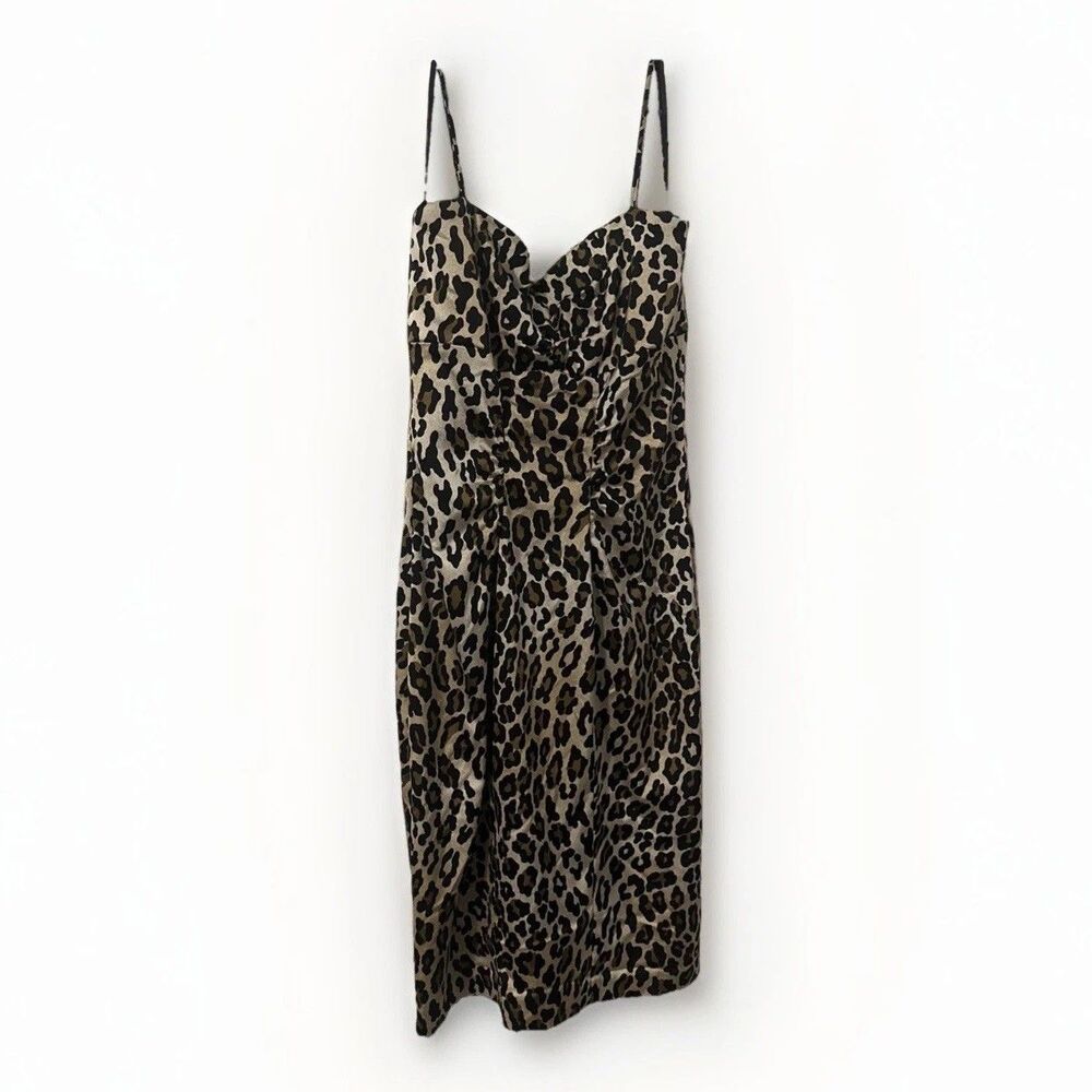 Leopard Print Slip Style Dress Size 12, 90's Animal Print Made In USA